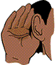 hand cupping ear